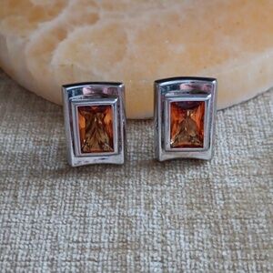 925 Sterling Silver Leverback Gold Tourmaline Earrings